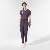 AURA Women's Captivate Crew Neck Tuck-in Scrub Top Dusk full scrub set