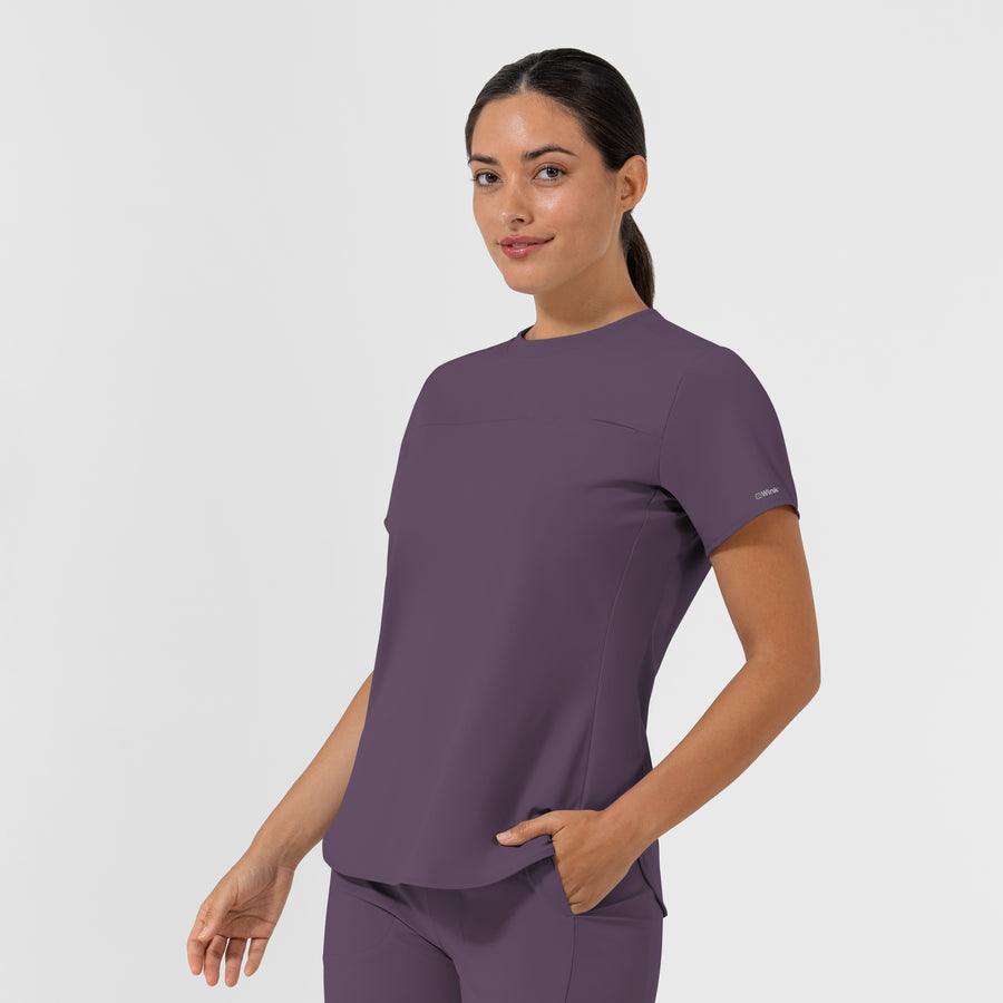 AURA Women's Captivate Crew Neck Tuck-in Scrub Top - Dusk