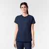 AURA Women's Captivate Crew Neck Tuck-in Scrub Top Navy