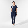 AURA Women's Captivate Crew Neck Tuck-in Scrub Top Navy full scrub set