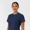 AURA Women's Captivate Crew Neck Tuck-in Scrub Top - Navy
