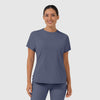 AURA Women's Captivate Crew Neck Tuck-in Scrub Top - Slate Blue