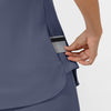 AURA Women's Captivate Crew Neck Tuck-in Scrub Top - Slate Blue