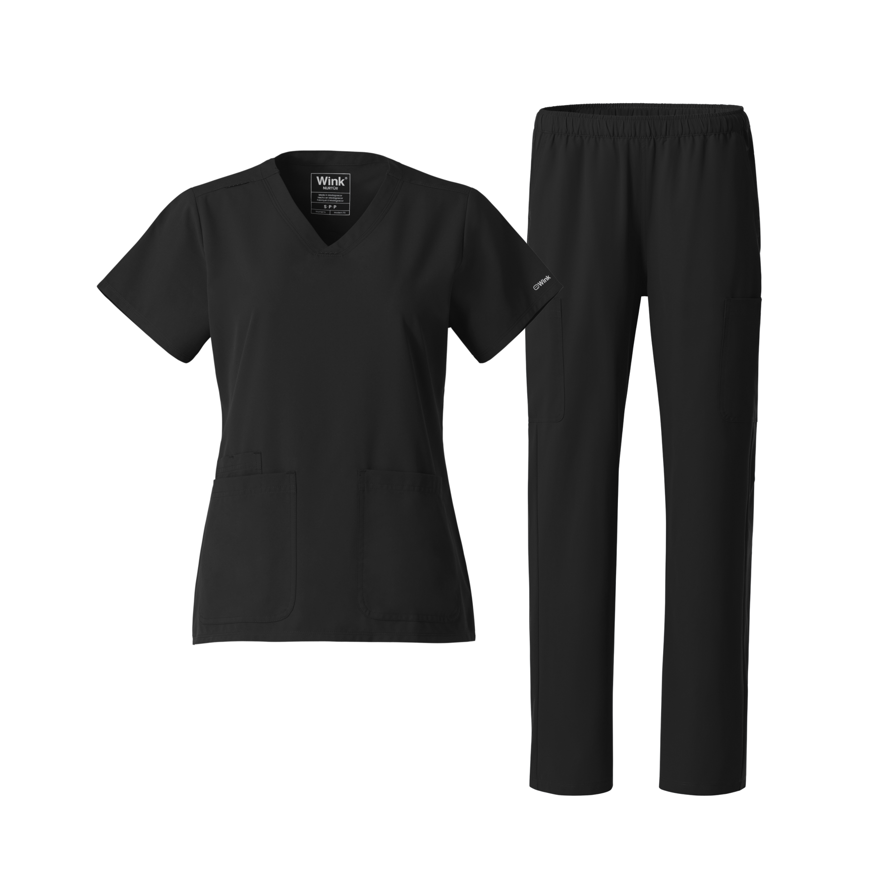 Nurtur Women's V-Neck and Straight Leg Scrub Set