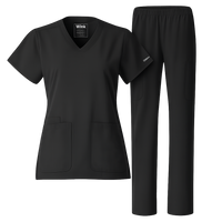 Nurtur Women's V-Neck and Straight Leg Scrub Set