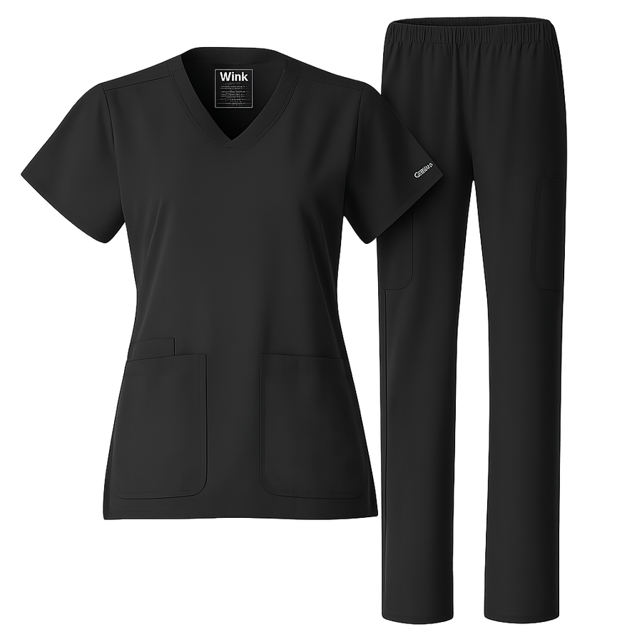 Nurtur Women's V-Neck and Straight Leg Scrub Set