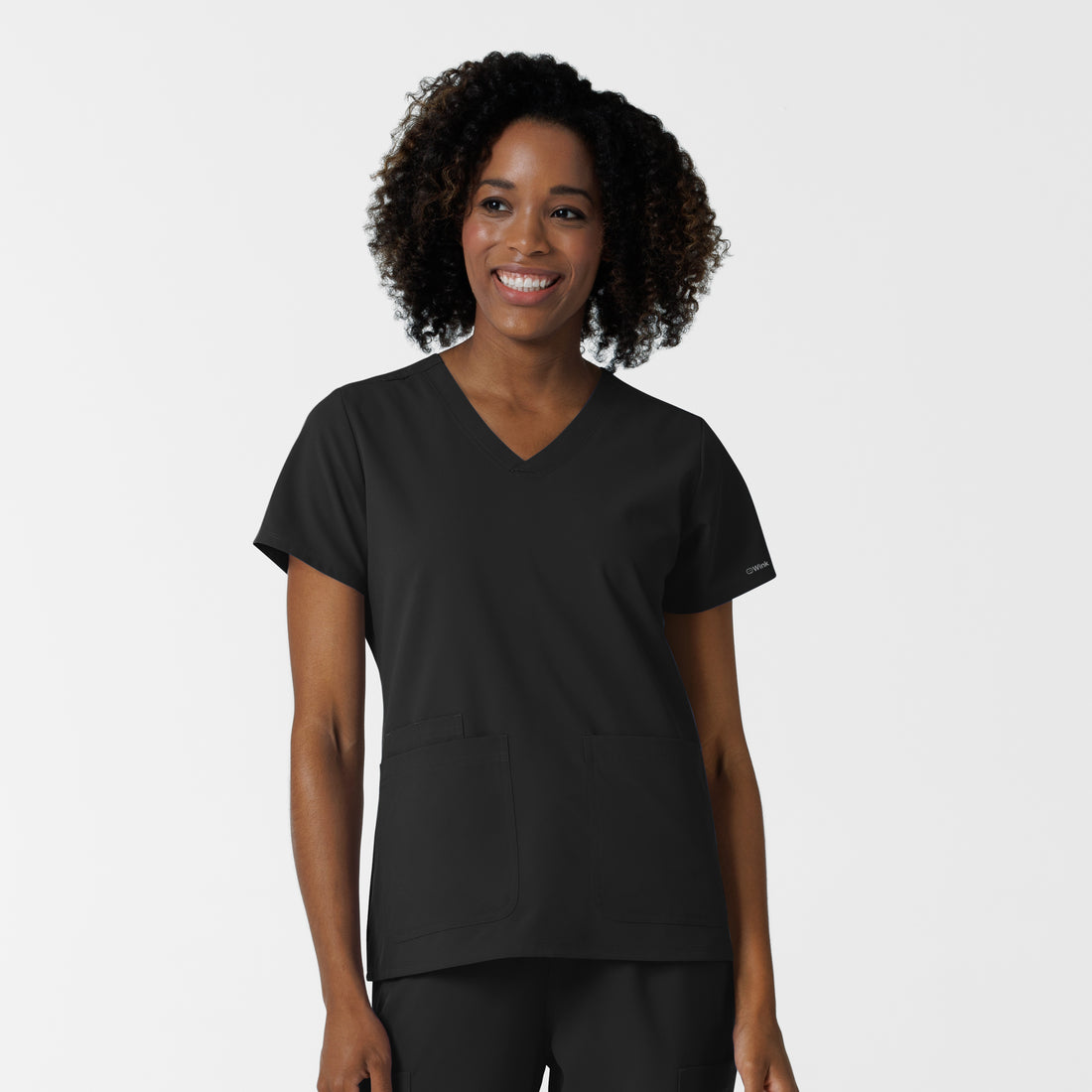 NURTUR Women's V-Neck Scrub Top - Black