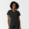 NURTUR Women's V-Neck Scrub Top - Black