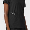 NURTUR Women's V-Neck Scrub Top - Black utility loops