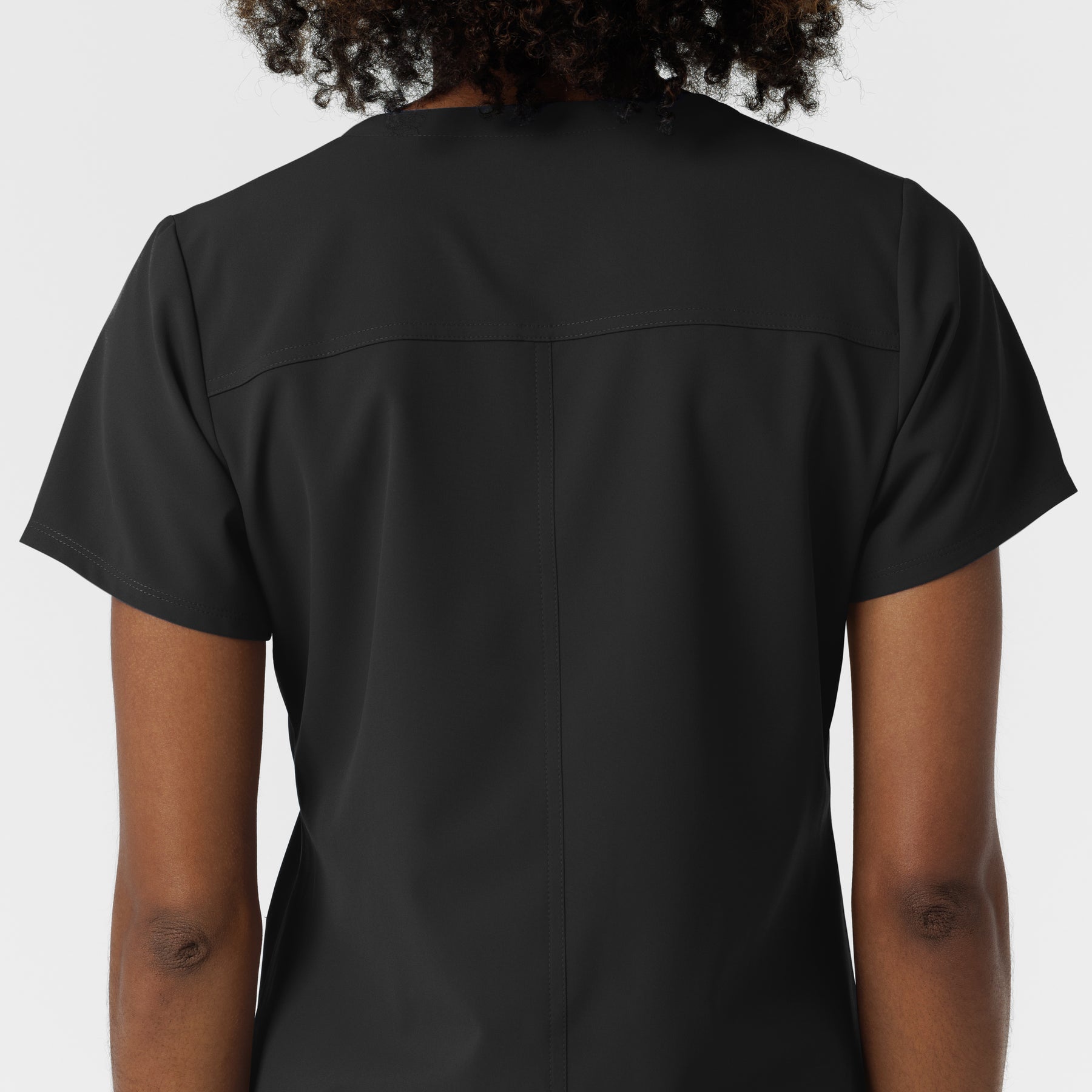 NURTUR Women's V-Neck Scrub Top - Black back detail