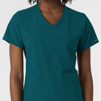 NURTUR Women's V-Neck Scrub Top - Caribbean