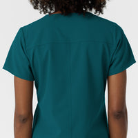NURTUR Women's V-Neck Scrub Top - Caribbean back view