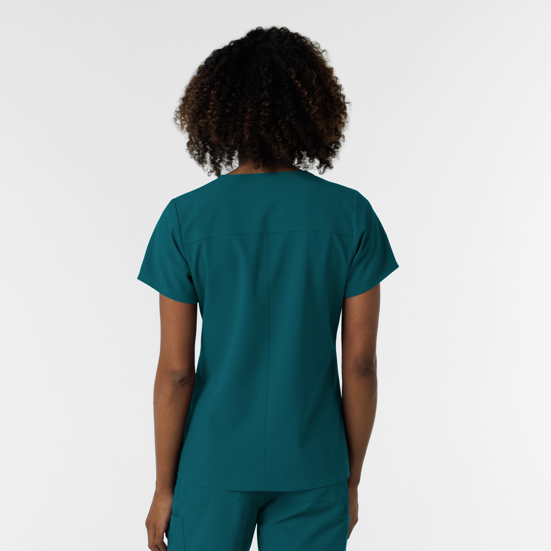 NURTUR Women's V-Neck Scrub Top Caribbean back view