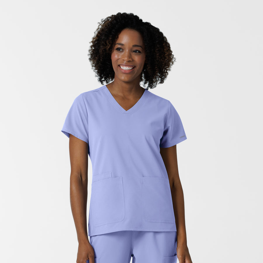 NURTUR Women's V-Neck Scrub Top Ceil Blue