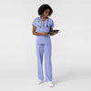 NURTUR Women's V-Neck Scrub Top Ceil Blue full scrub set