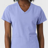 NURTUR Women's V-Neck Scrub Top Ceil Blue side detail 1