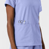 NURTUR Women's V-Neck Scrub Top Ceil Blue back detail