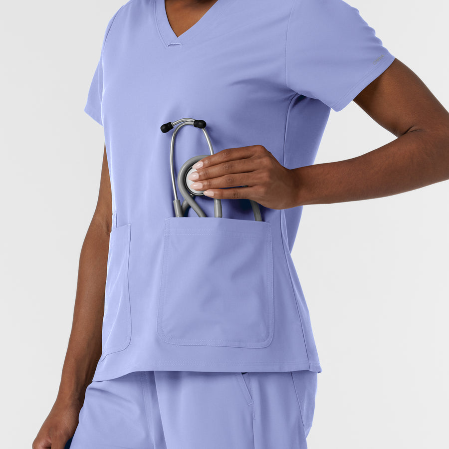 NURTUR Women's V-Neck Scrub Top - Ceil Blue