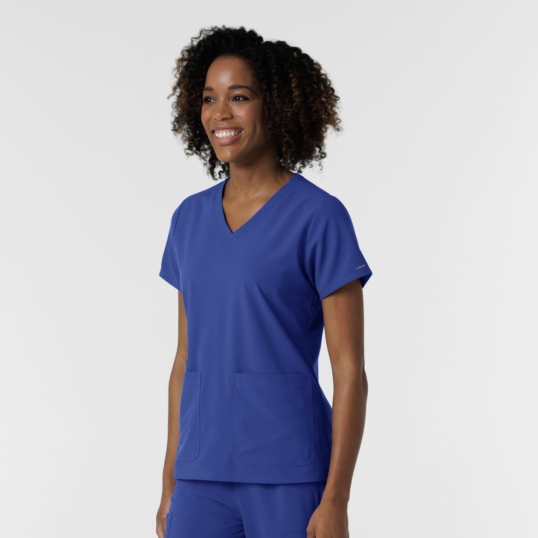 NURTUR Women's V-Neck Scrub Top - Galaxy Blue side