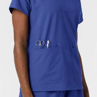 NURTUR Women's V-Neck Scrub Top - Galaxy Blue utility loops