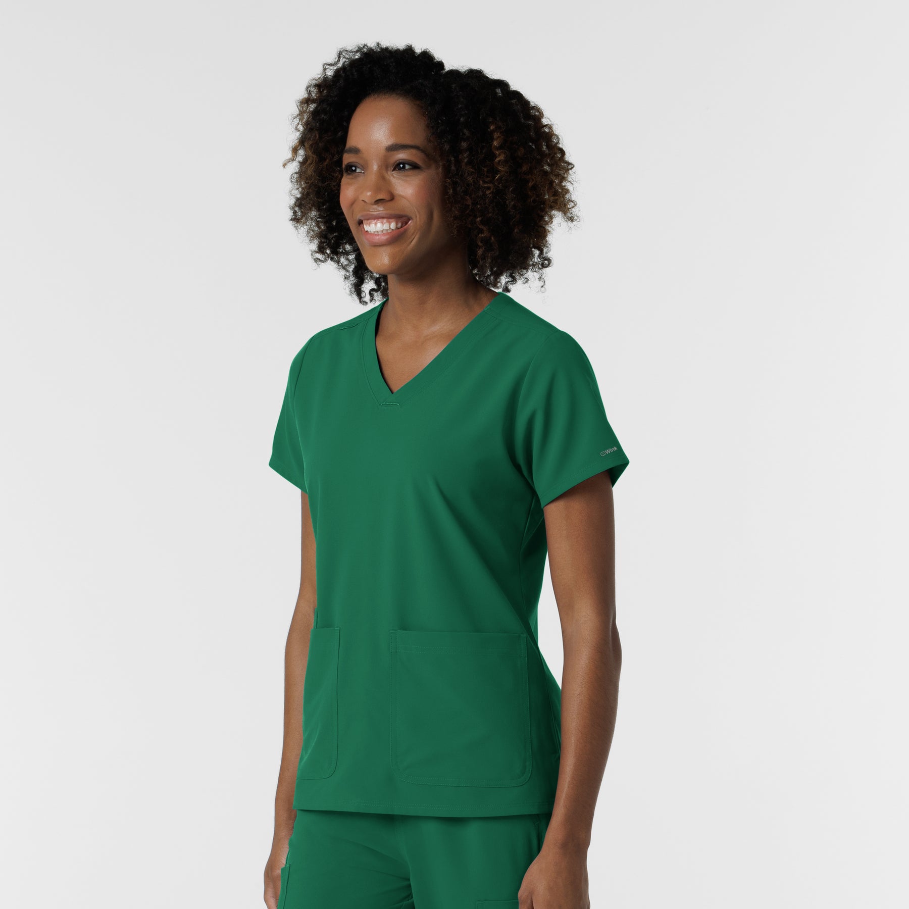 NURTUR Women's V-Neck Scrub Top Hunter side view