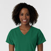 NURTUR Women's V-Neck Scrub Top Hunter front detail