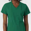NURTUR Women's V-Neck Scrub Top Hunter side detail 1
