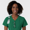 NURTUR Women's V-Neck Scrub Top Hunter side detail 2