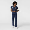 NURTUR Women's V-Neck Scrub Top - Navy scrub set