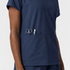NURTUR Women's V-Neck Scrub Top - Navy utility loops