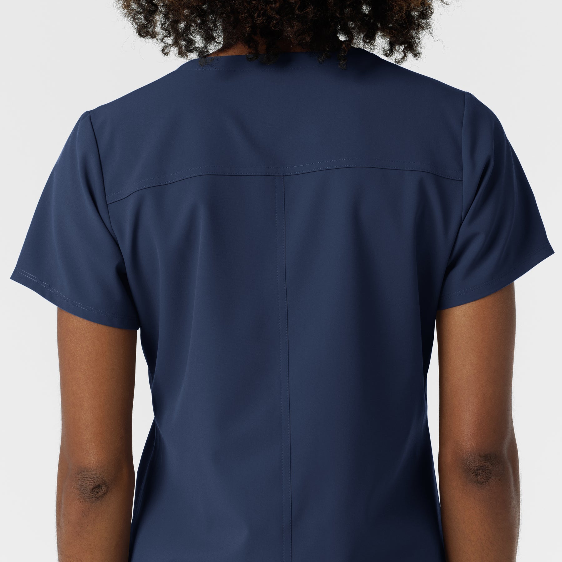 NURTUR Women's V-Neck Scrub Top - Navy back detail