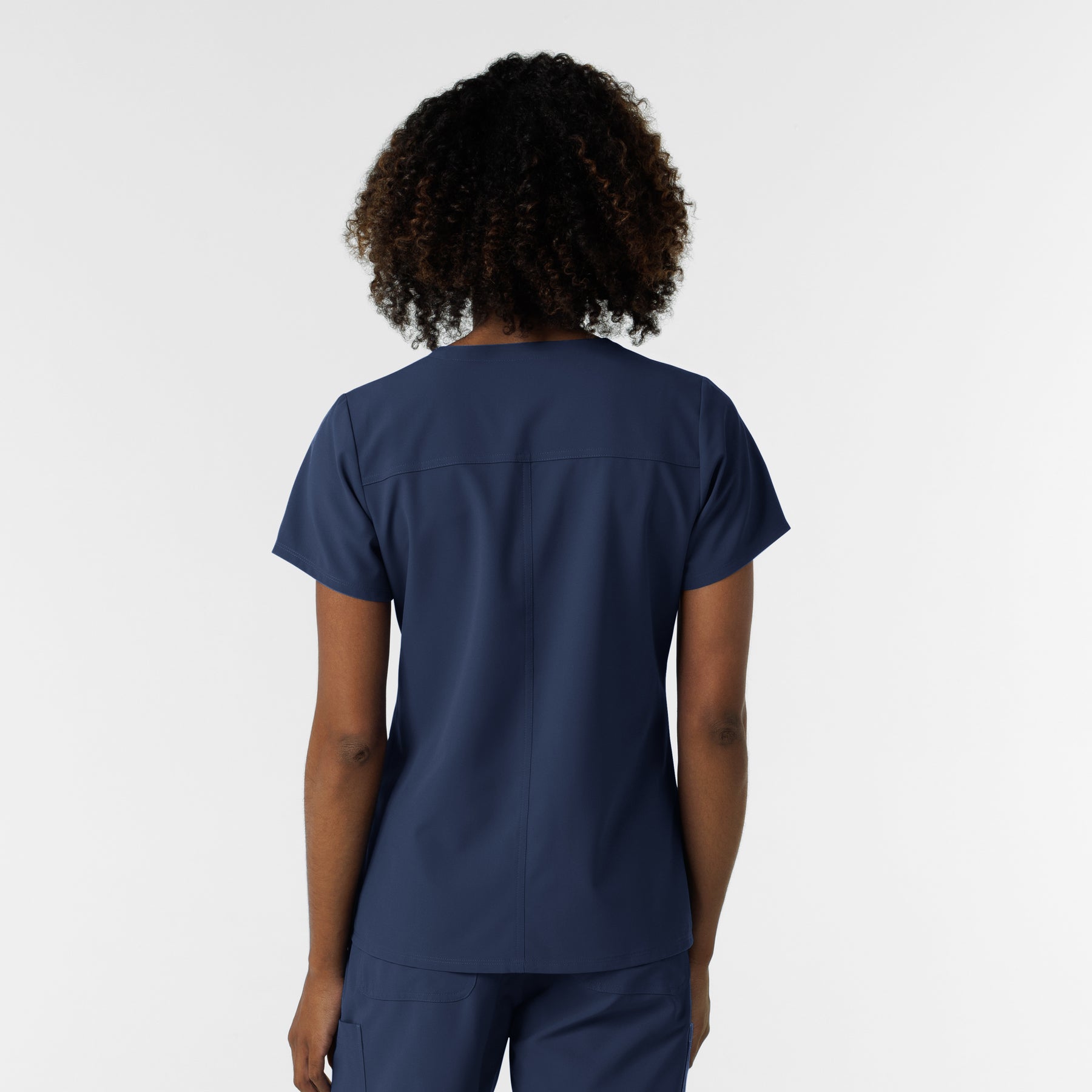 NURTUR Women's V-Neck Scrub Top Navy back view