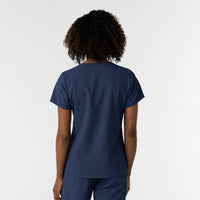 NURTUR Women's V-Neck Scrub Top Navy back view