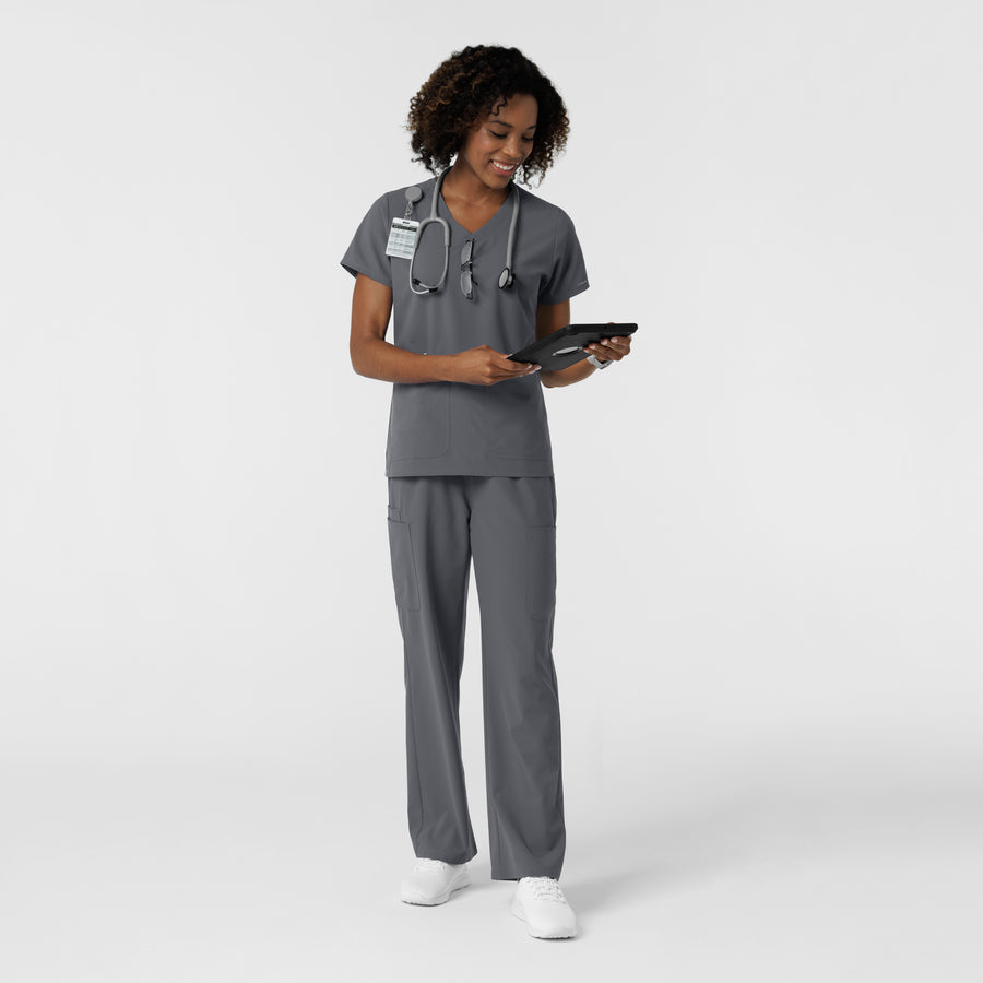 NURTUR Women's V-Neck Scrub Top - Pewter scrub set