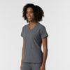 NURTUR Women's V-Neck Scrub Top - Pewter side