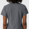 NURTUR Women's V-Neck Scrub Top - Pewter back detail