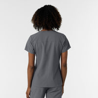 NURTUR Women's V-Neck Scrub Top Pewter back view