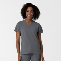 NURTUR Women's V-Neck Scrub Top - Pewter