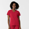 Nurtur Women's V-Neck Scrub Top - Red