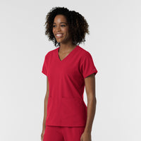 Nurtur Women's V-Neck Scrub Top - Red