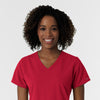 Nurtur Women's V-Neck Scrub Top - Red