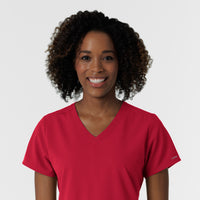 Nurtur Women's V-Neck Scrub Top - Red