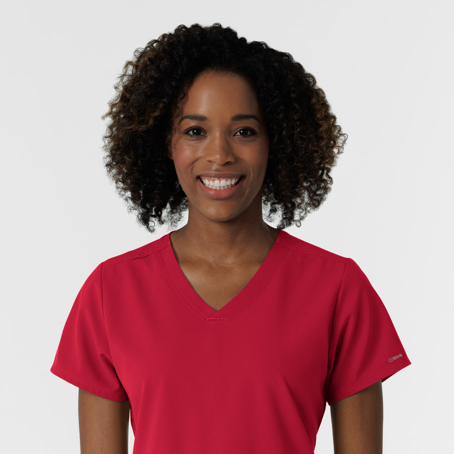 Nurtur Women's V-Neck Scrub Top - Red