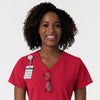 Nurtur Women's V-Neck Scrub Top - Red