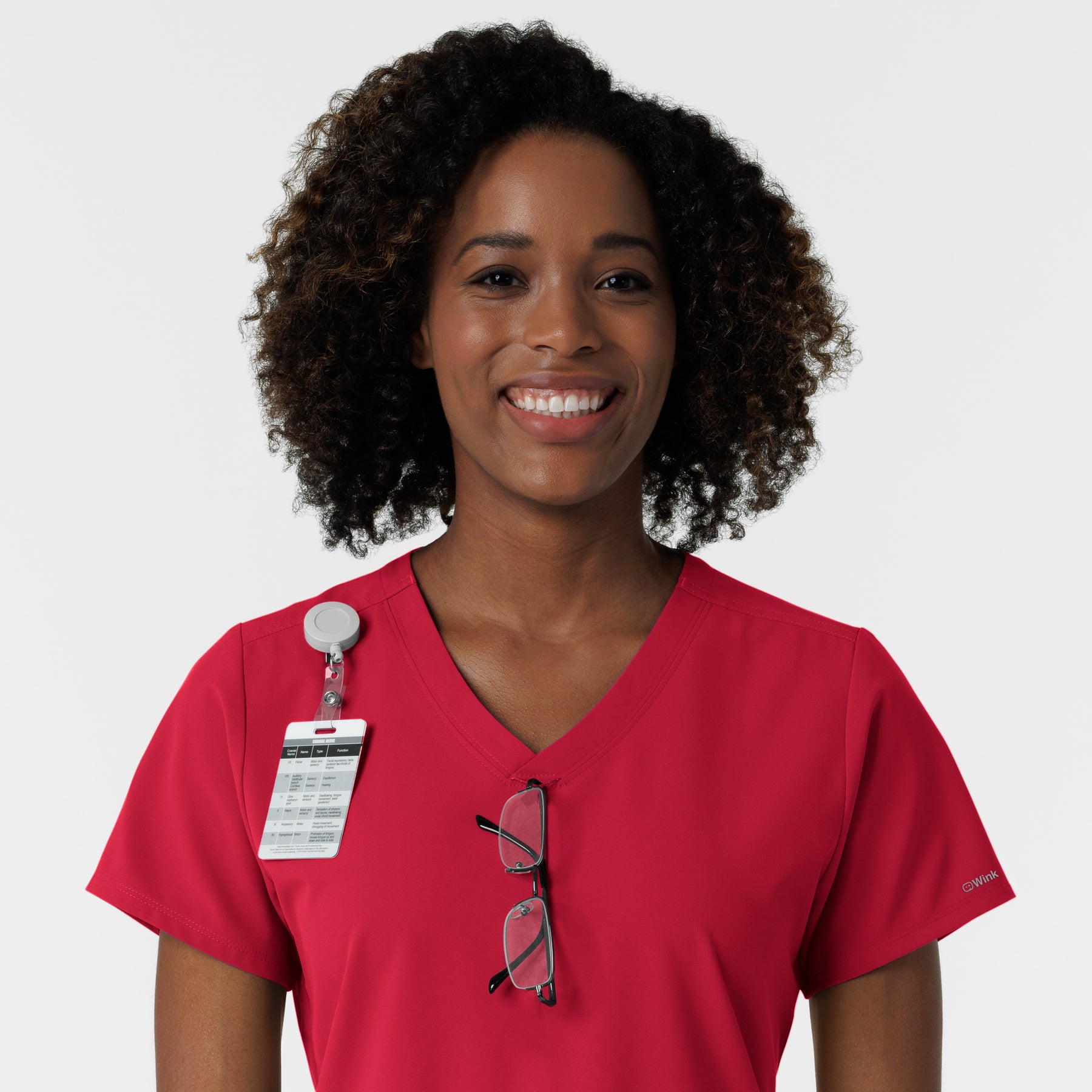 Nurtur Women's V-Neck Scrub Top - Red