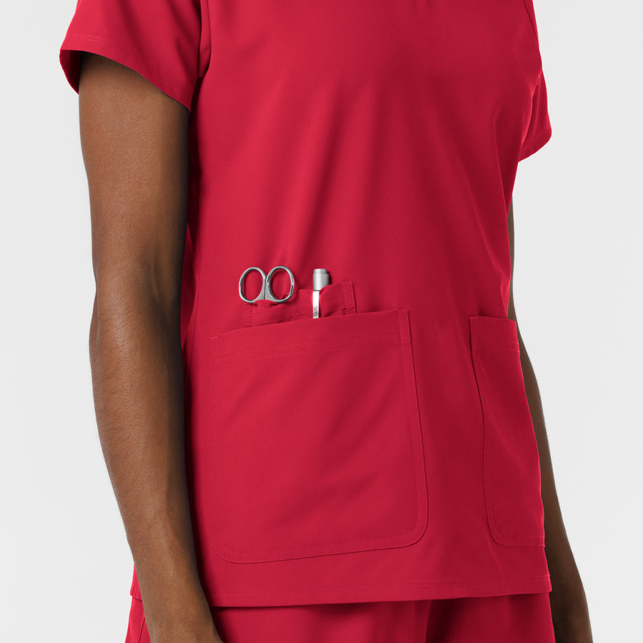 Nurtur Women's V-Neck Scrub Top - Red