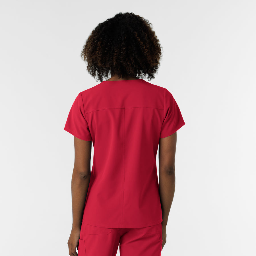 Nurtur Women's V-Neck Scrub Top - Red