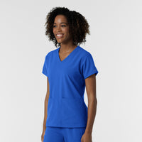 NURTUR Women's V-Neck Scrub Top - Royal Blue side