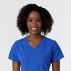 NURTUR Women's V-Neck Scrub Top - Royal Blue neckline