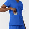 NURTUR Women's V-Neck Scrub Top - Royal Blue large pocket
